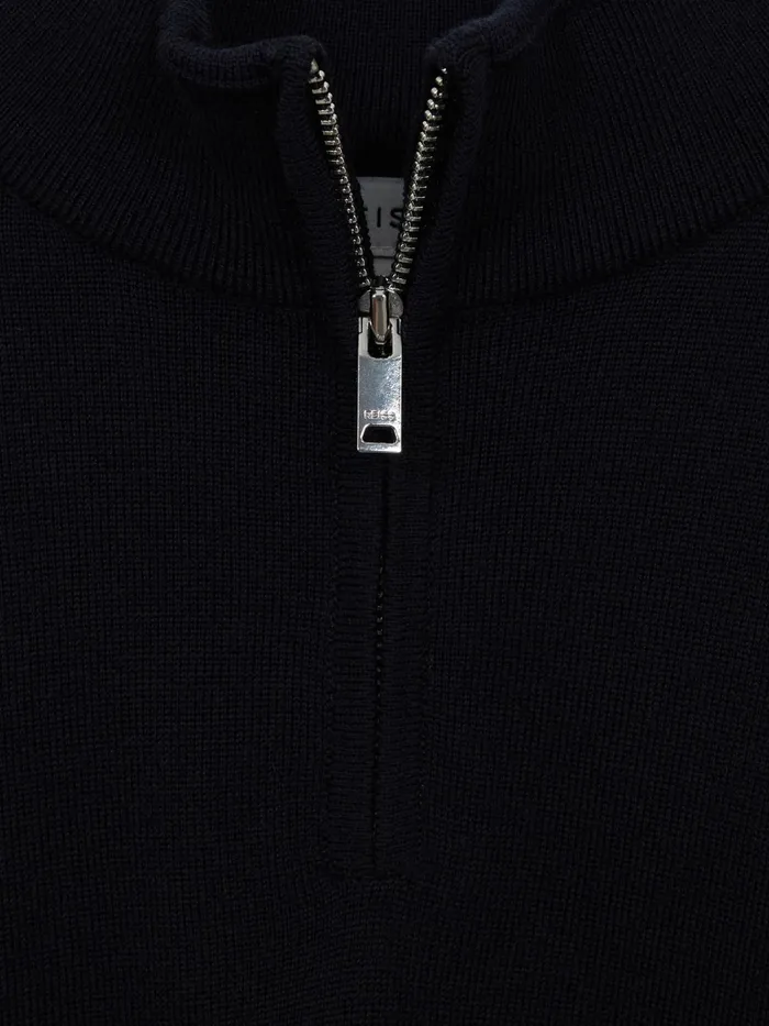 Reiss Knitwear Blackhall Junior Zip Up Knitted Jumper Navy 8211 Children