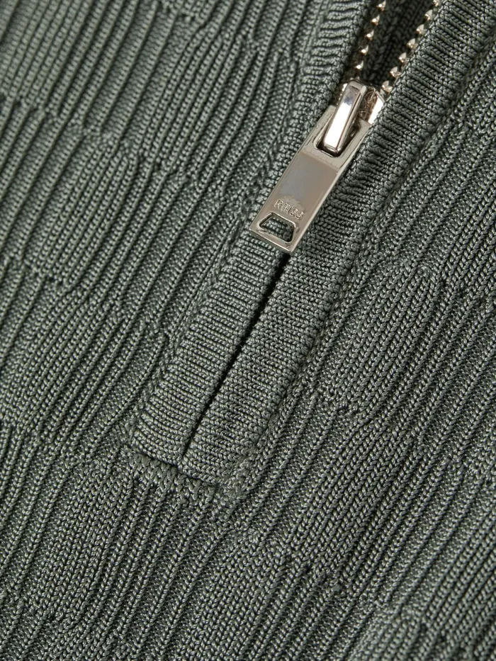 Reiss Polo Shirts Ubud HalfZip Textured Polo TShirt Green 8211 Children