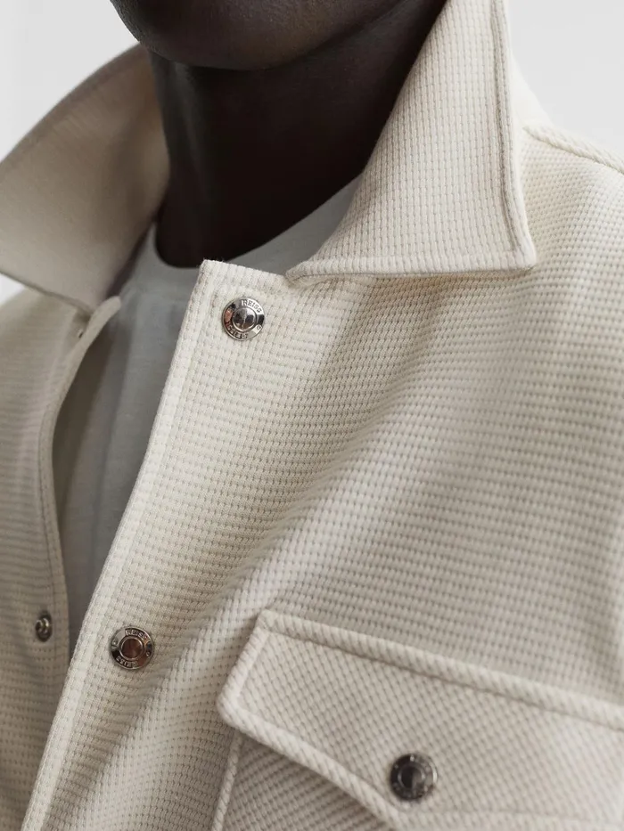 Reiss Shirts Cofax Cotton Twin Pocket Overshirt Ivory 8211 Men