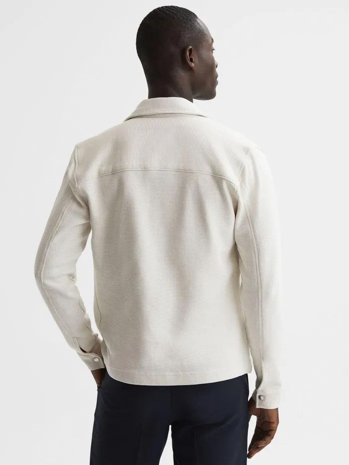 Reiss Shirts Cofax Cotton Twin Pocket Overshirt Ivory 8211 Men