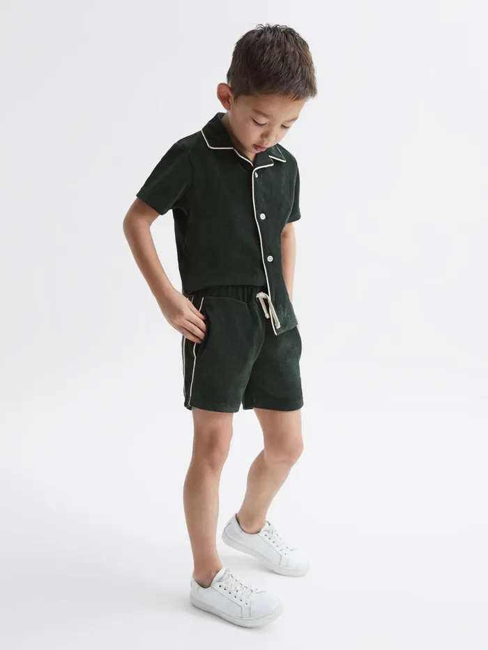 Reiss Shorts Fredericks Towelling Drawstring Shorts Green 8211 Children