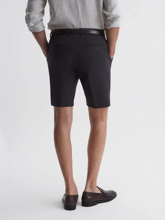 Reiss Shorts Southbury Cotton Blend Chino Shorts Slate Blue 8211 Men