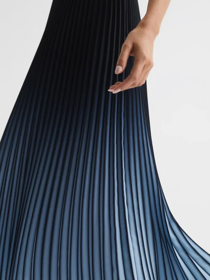 Reiss Skirts Marlie Ombre Pleated Midi Skirt Bright Blue 8211 Women