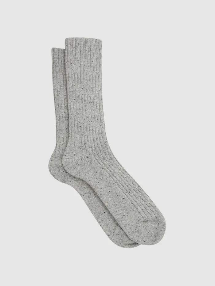 Reiss Socks and Underwear Coen Speckled Hiking Socks Soft Grey 8211 Men