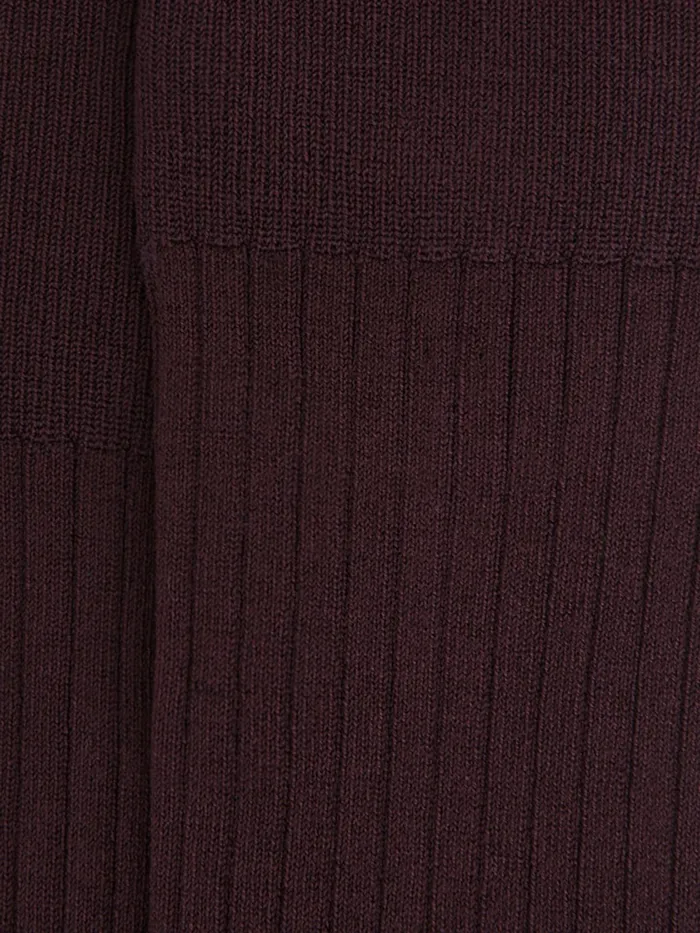 Reiss Socks and Underwear Feli Ribbed Mercerised Cotton Blend Socks Bordeaux 8211 Men