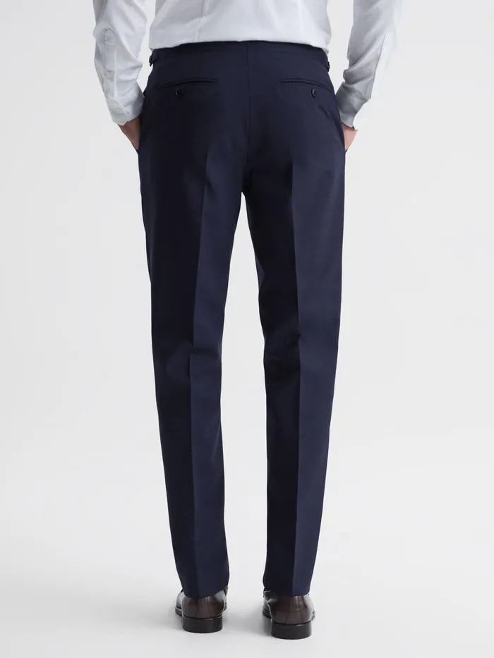 Reiss Suits and Tailoring Bold Slim Fit Wool Trousers Navy 8211 Men