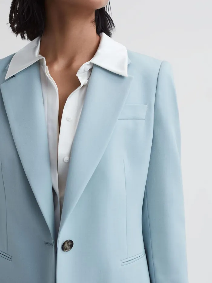 Reiss Suits and Tailoring Clara Single Breasted Wool Blend Blazer Blue 8211 Women