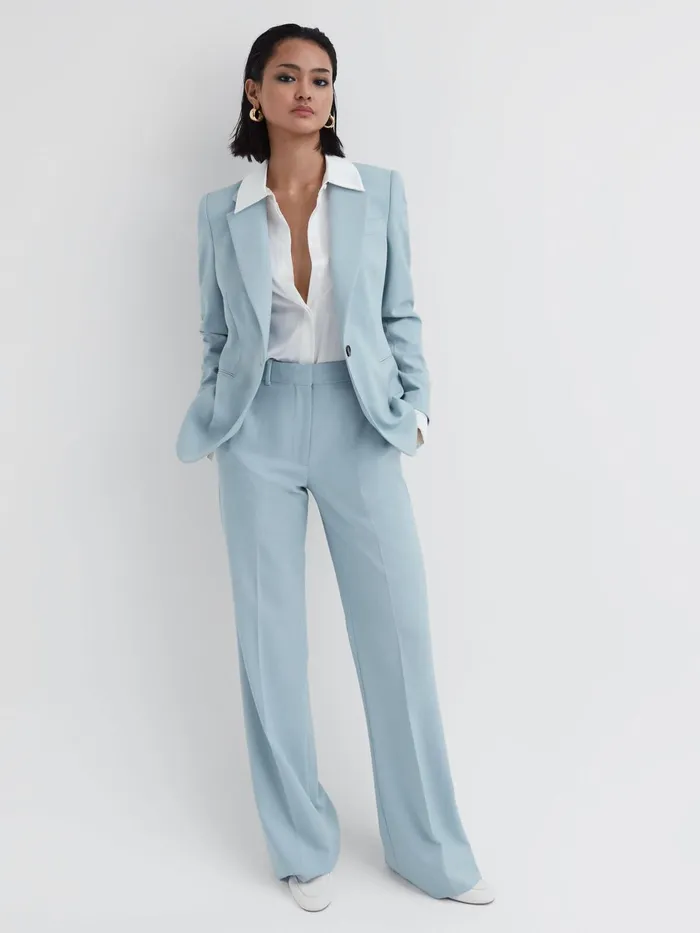 Reiss Suits and Tailoring Clara Single Breasted Wool Blend Blazer Blue 8211 Women