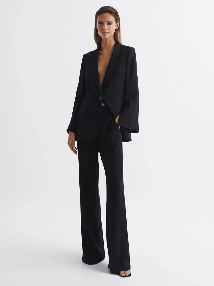Reiss Suits and Tailoring Maia Single Breasted Split Sleeve Tailored Fit Blazer Black 8211 Women