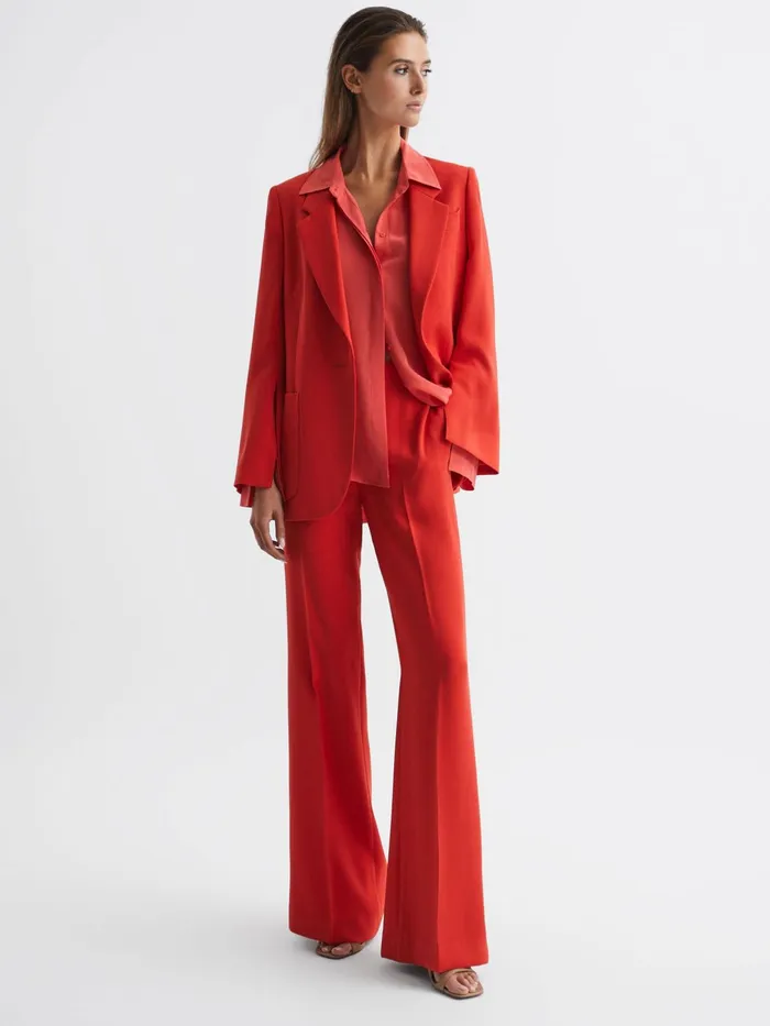 Reiss Suits and Tailoring Maia Single Breasted Split Sleeve Tailored Fit Blazer Coral 8211 Women