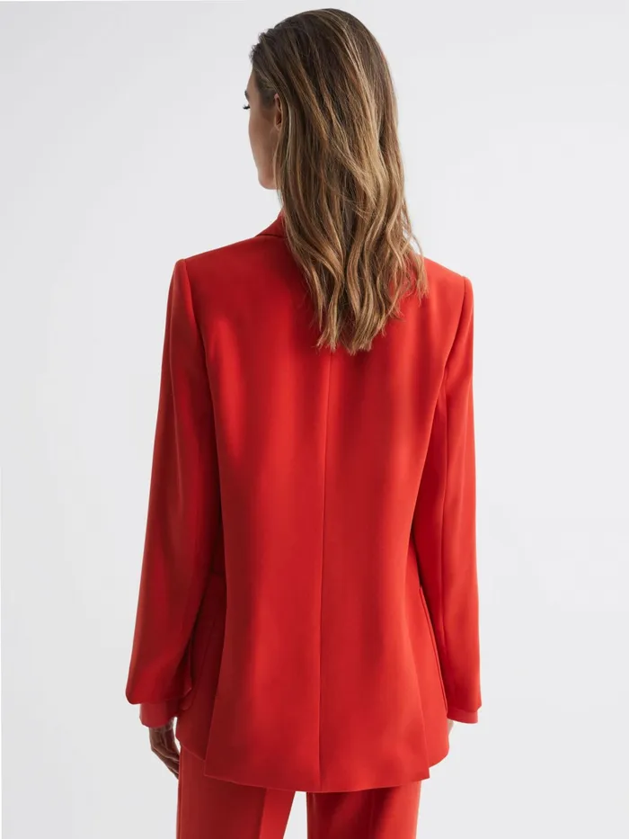 Reiss Suits and Tailoring Maia Single Breasted Split Sleeve Tailored Fit Blazer Coral 8211 Women
