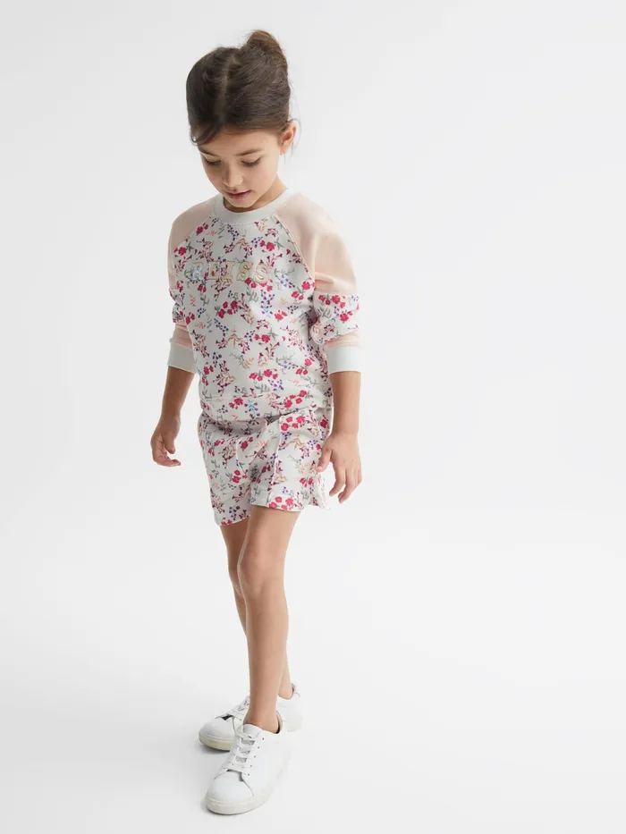 Reiss Sweats and Hoodies Billy Floral Printed Crew Neck Jumper Pink Print 8211 Children