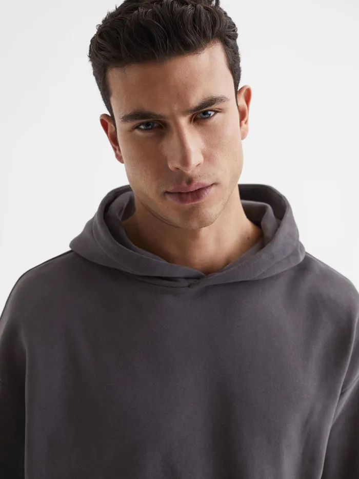 Reiss Sweats and Hoodies Kace Garment Dye Hoodie Washed Black 8211 Men