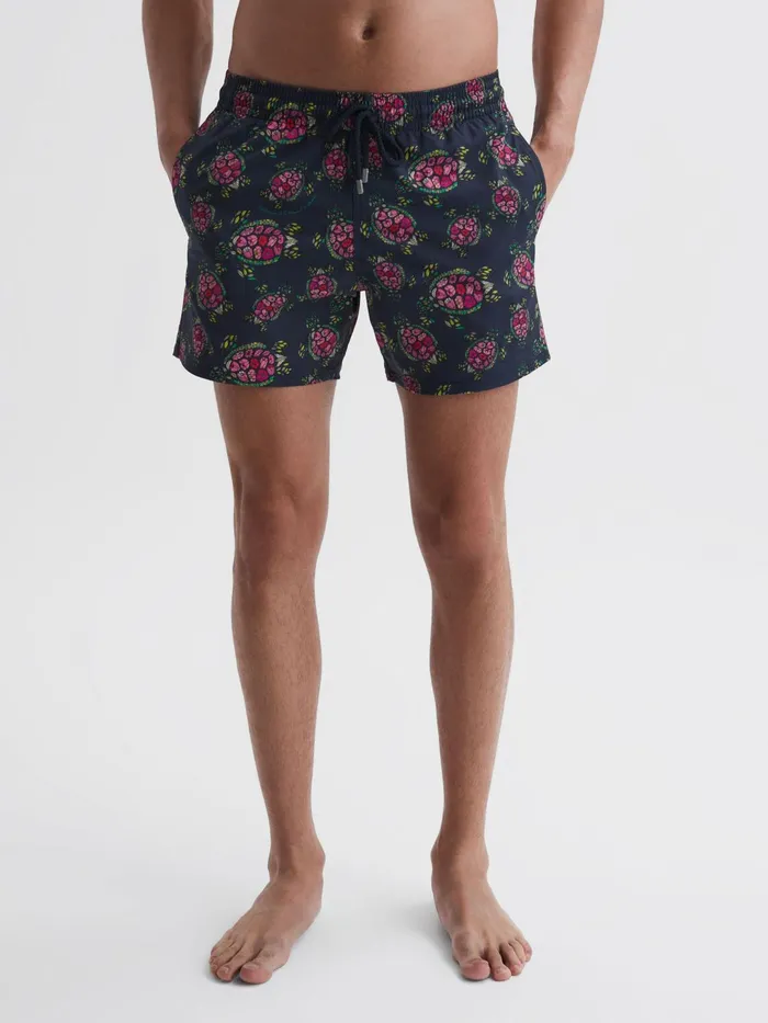 Reiss Swimwear Moorise Vilebrequin Turtle Print Swim Shorts Blackred 8211 Men