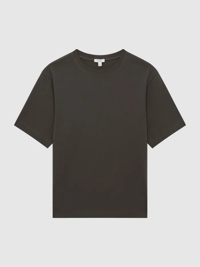 Reiss TShirts Tate Oversized Garment Dye TShirt Fern Green 8211 Men