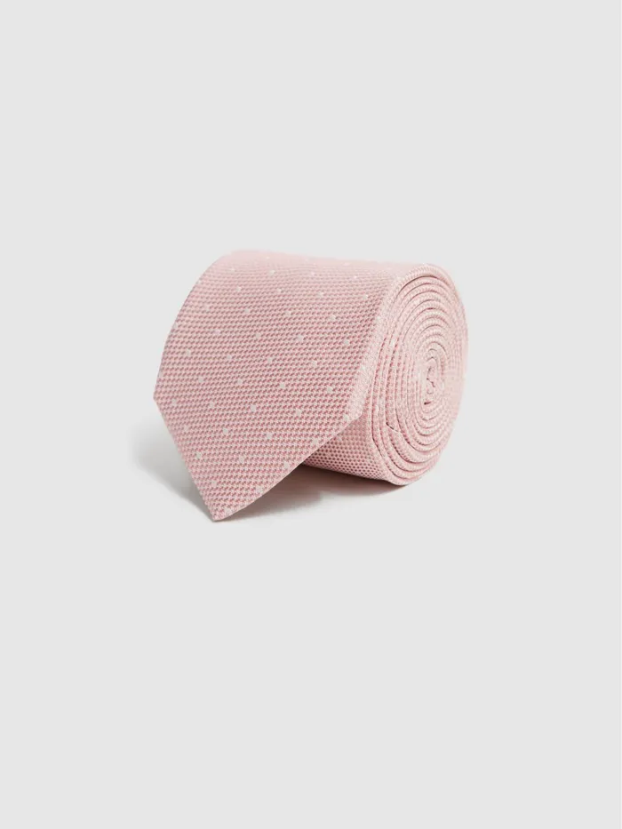 Reiss Ties and Pocket Squares Liam Silk Polka Dot Tie Soft Pink 8211 Men
