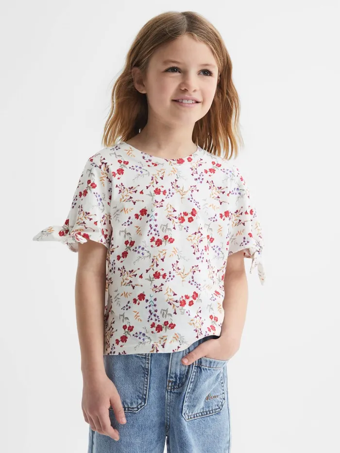 Reiss Tops and Tshirts Tally Printed Cotton TShirt Multi 8211 Children