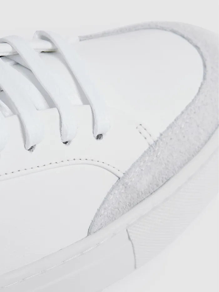Reiss Trainers Ashley Perf Leather Low Top Trainers White 8211 Men