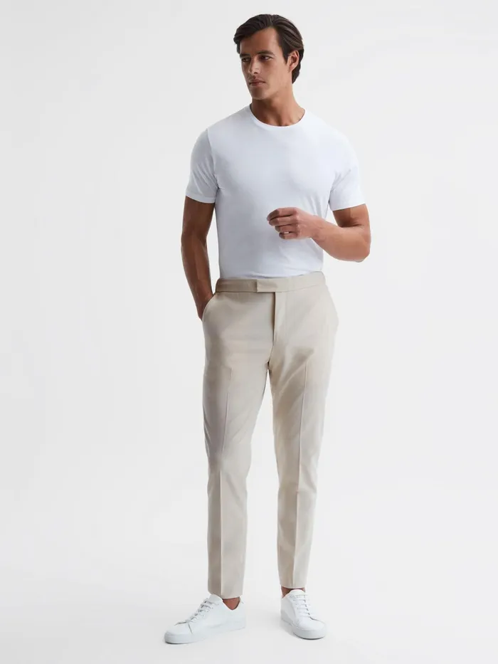 Reiss Trousers Found Drawcord Waist Relaxed Trousers Ecru 8211 Men