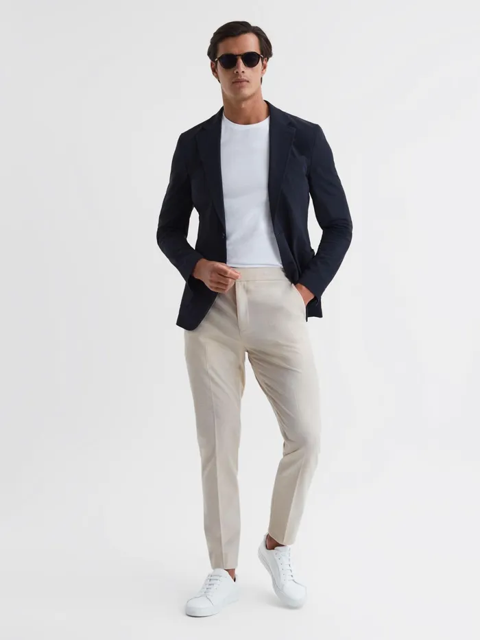 Reiss Trousers Found Drawcord Waist Relaxed Trousers Ecru 8211 Men