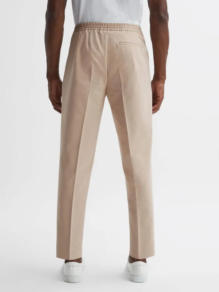 Reiss Trousers Hove Technical Elasticated Trousers Stone 8211 Men