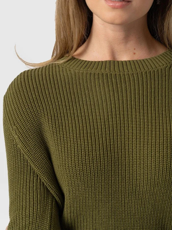 Remy Crop Sweater 8211 Khaki Khaki Women Saint And Sofia Knitwear