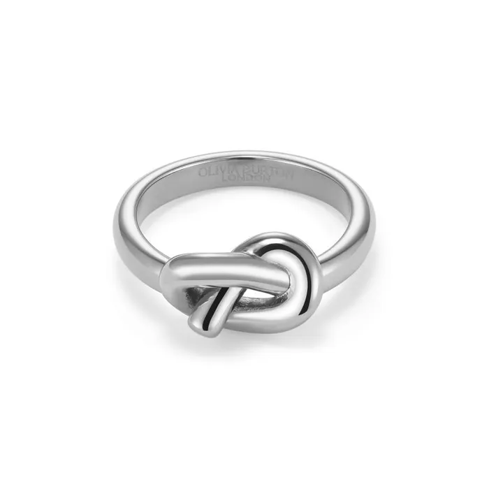 Rings Women Olivia Burton Lovers Knot Silver Tone Ring M