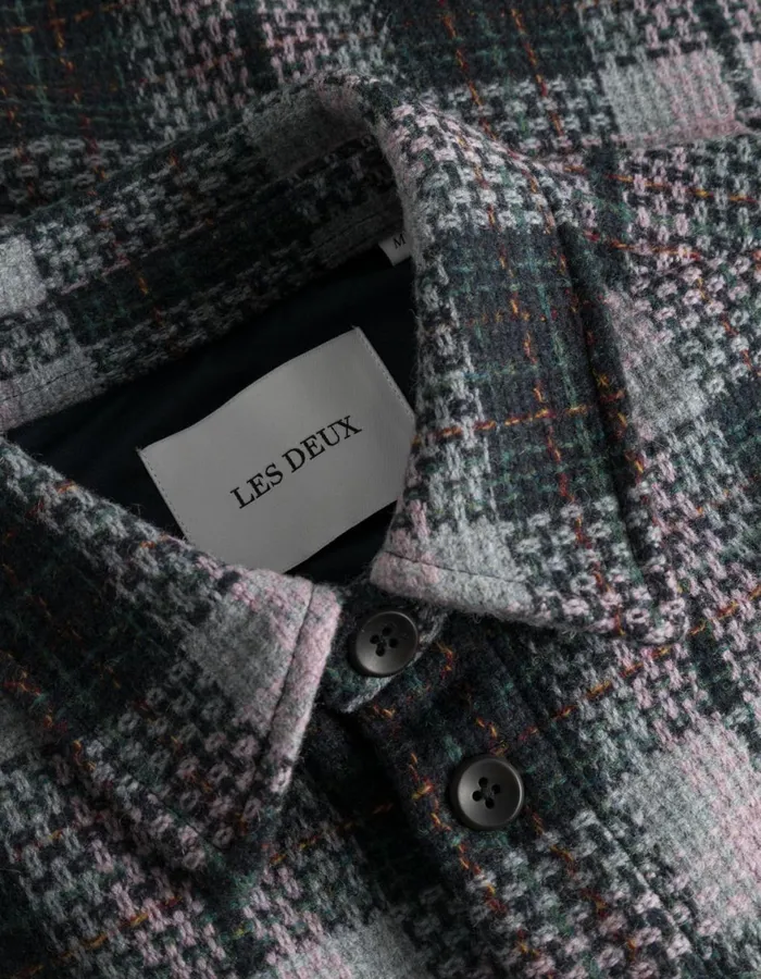 ShirtsOvershirts Men Les Deux Jonathan Check Overshirt 8211 Dark NavyOyster Rose