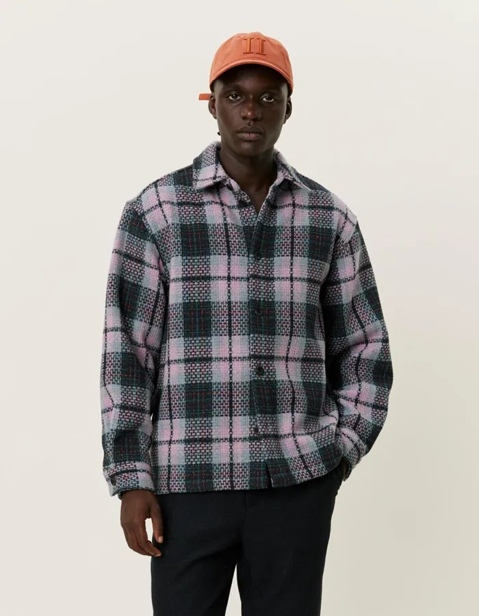 ShirtsOvershirts Men Les Deux Jonathan Check Overshirt 8211 Dark NavyOyster Rose