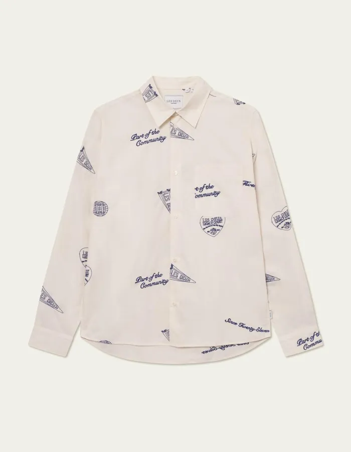 ShirtsOvershirts Men Les Deux Kalen AOE Shirt 8211 IvoryBlueprint