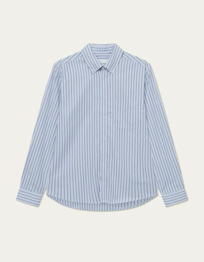 ShirtsOvershirts Men Les Deux Kent Stripe Peached Poplin Shirt 8211 Bel Air BlueOyster Rose ShirtsOvershirts Men Les Deux Kent Stripe Peached Poplin Shirt 8211 Bel Air BlueOyster Rose