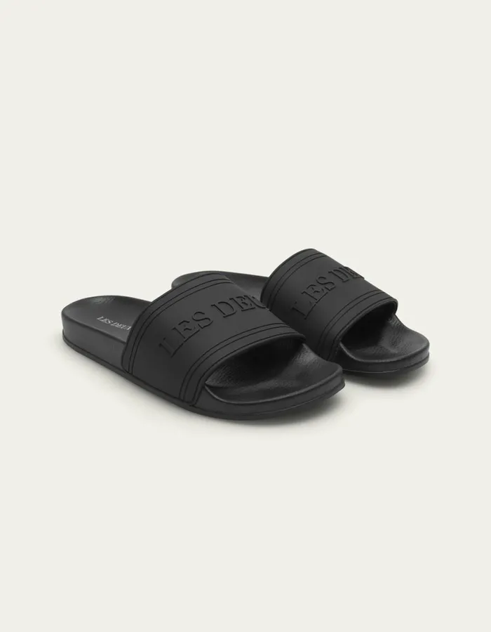 Shoes Men Les Deux Wilton Pool Slide 8211 BlackBlack