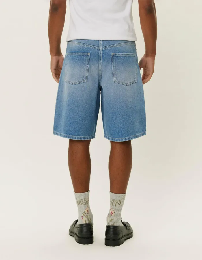 Shorts Men Les Deux Ryder Washed Denim Shorts 8211 Light Blue Wash