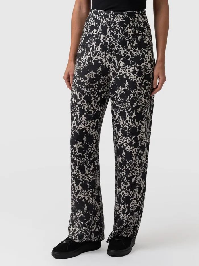 Sienna High Waisted Pant 8211 Black Cream Floral Black Cream Floral Women Saint And Sofia Pants