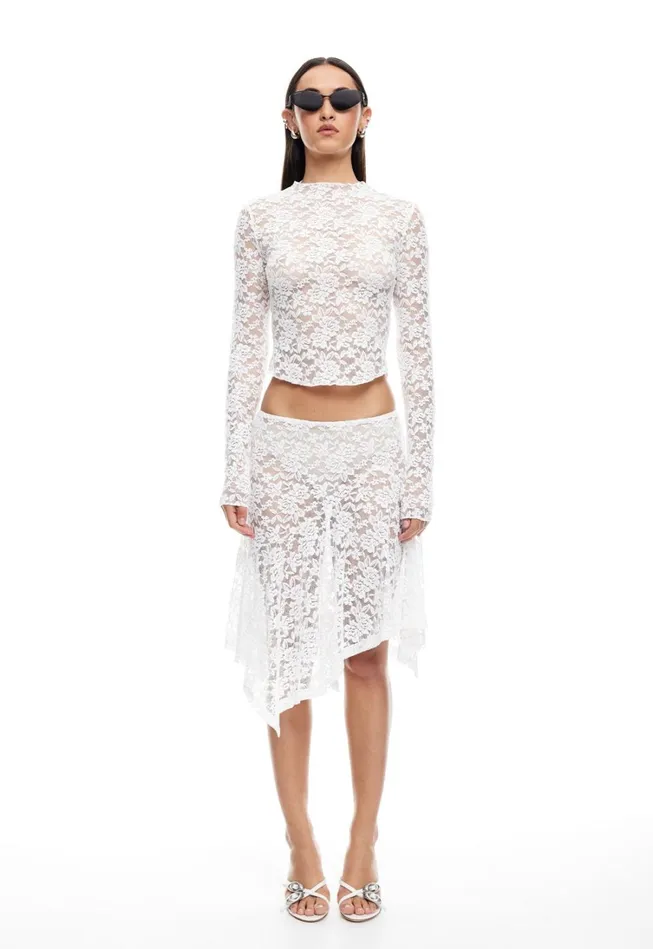 Skirts Women Lioness Fashion HAMPTONS MIDI SKIRT Porcelain Skirts Women Lioness Fashion HAMPTONS MIDI SKIRT Porcelain