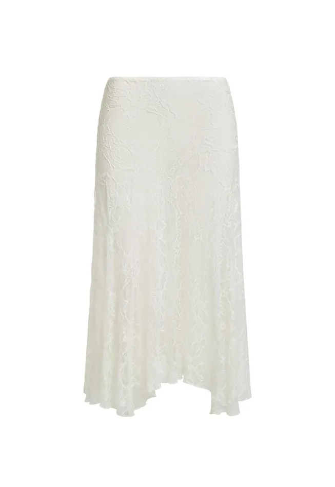 Skirts Women Lioness Fashion IN BLOOM LACE MIDI SKIRT Ivory