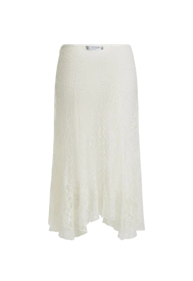 Skirts Women Lioness Fashion IN BLOOM LACE MIDI SKIRT Ivory