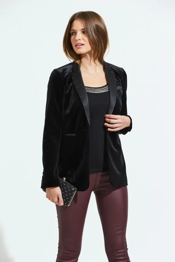 Sosandar Black Embellished Neckline Detail Top Black Women Tops