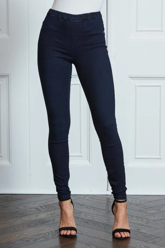 Sosandar Dark Indigo Blue Perfect Jeggings Dark Indigo Blue Women Jeans and Jeggings