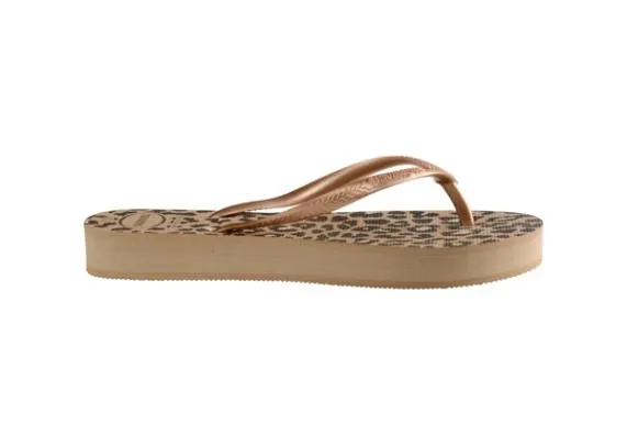 Sosandar Havaianas Leopard Print Flatform Flip Flops Women Sandals and Flip Flops
