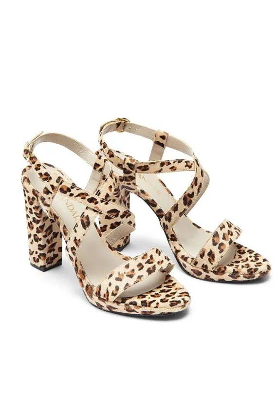 Sosandar Leopard Print Strappy Sandal Women Sandals and Flip Flops