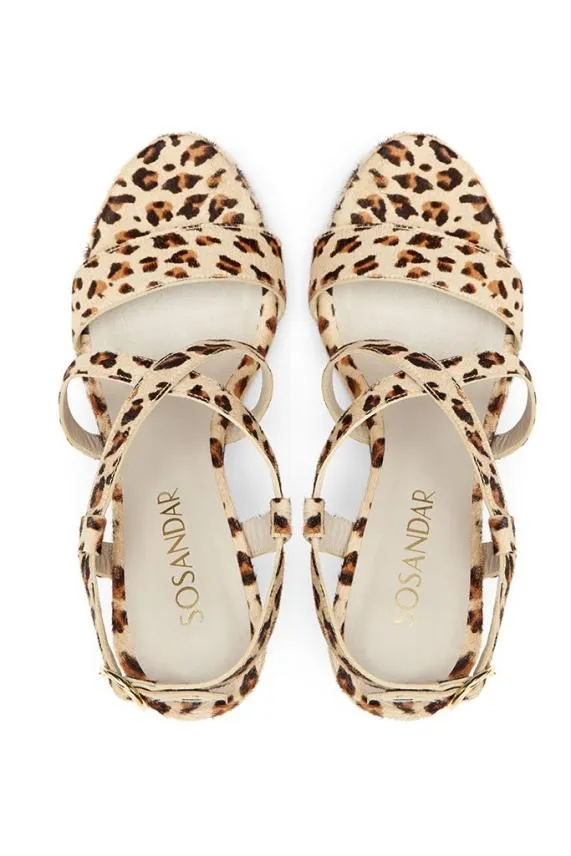 Sosandar Leopard Print Strappy Sandal Women Sandals and Flip Flops