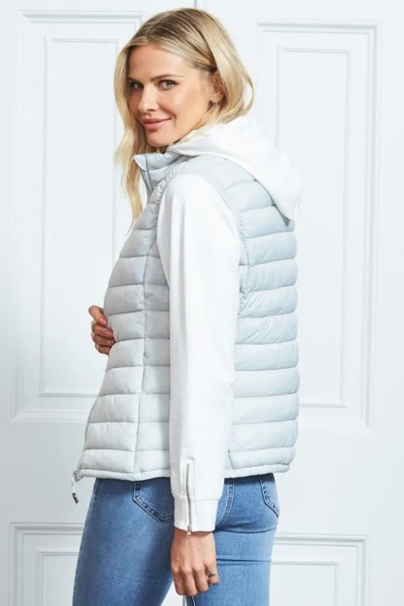 Sosandar Light Grey Padded Gilet With Pockets Light Grey Women Activewear