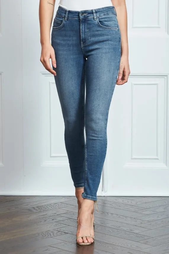 Sosandar Mid Blue Perfect Skinny Jeans Mid Blue Women Jeans and Jeggings