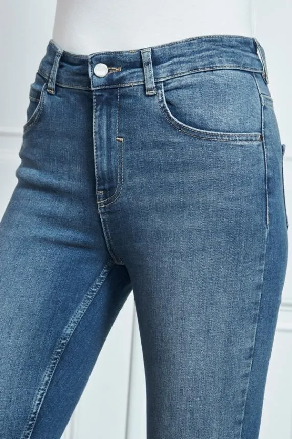 Sosandar Mid Blue Perfect Skinny Jeans Mid Blue Women Jeans and Jeggings