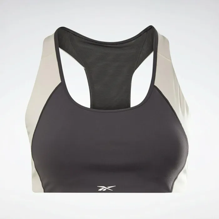 Sports Bras Womens Reebok Lux Racer Padded Colorblock Sports Bra Plus Size Black Stucco