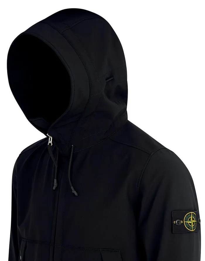 Stone Island Coats 038 Jackets Q0122 Soft ShellR Hooded Blouson In Navy 8211 Mens