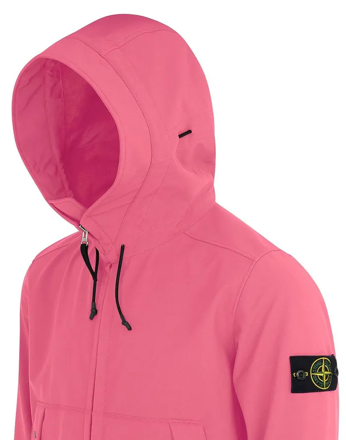 Stone Island Coats 038 Jackets Q0122 Soft ShellR Hooded Blouson In Pink 8211 Mens