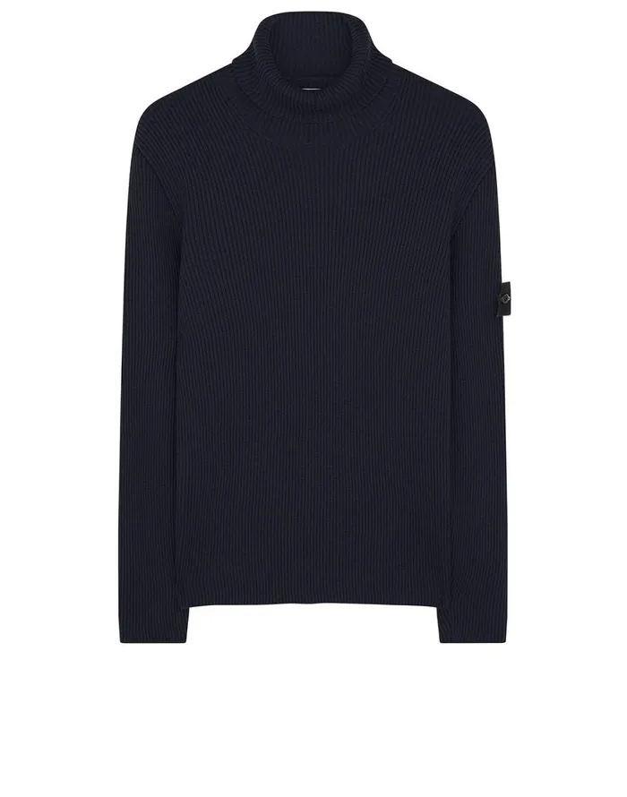 Stone Island Knitwear 522C2 Turtleneck Jumper In Navy 8211 Mens