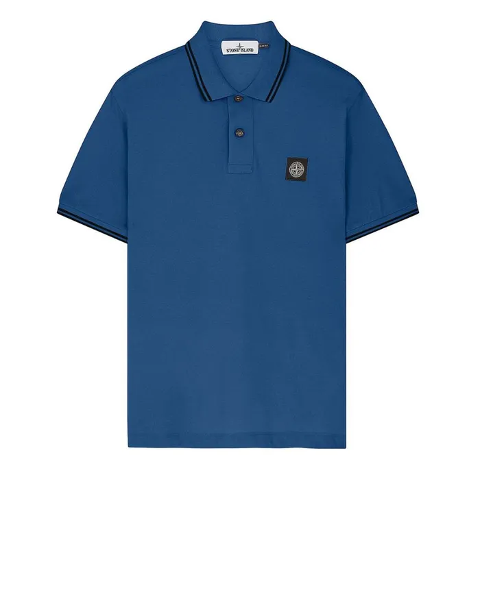 Stone Island Polo Shirts 22S18 Short Sleeve Polo Shirt In Periwinkle 8211 Mens